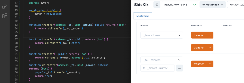 Sidekik now supports overloaded functions in Solidity. 